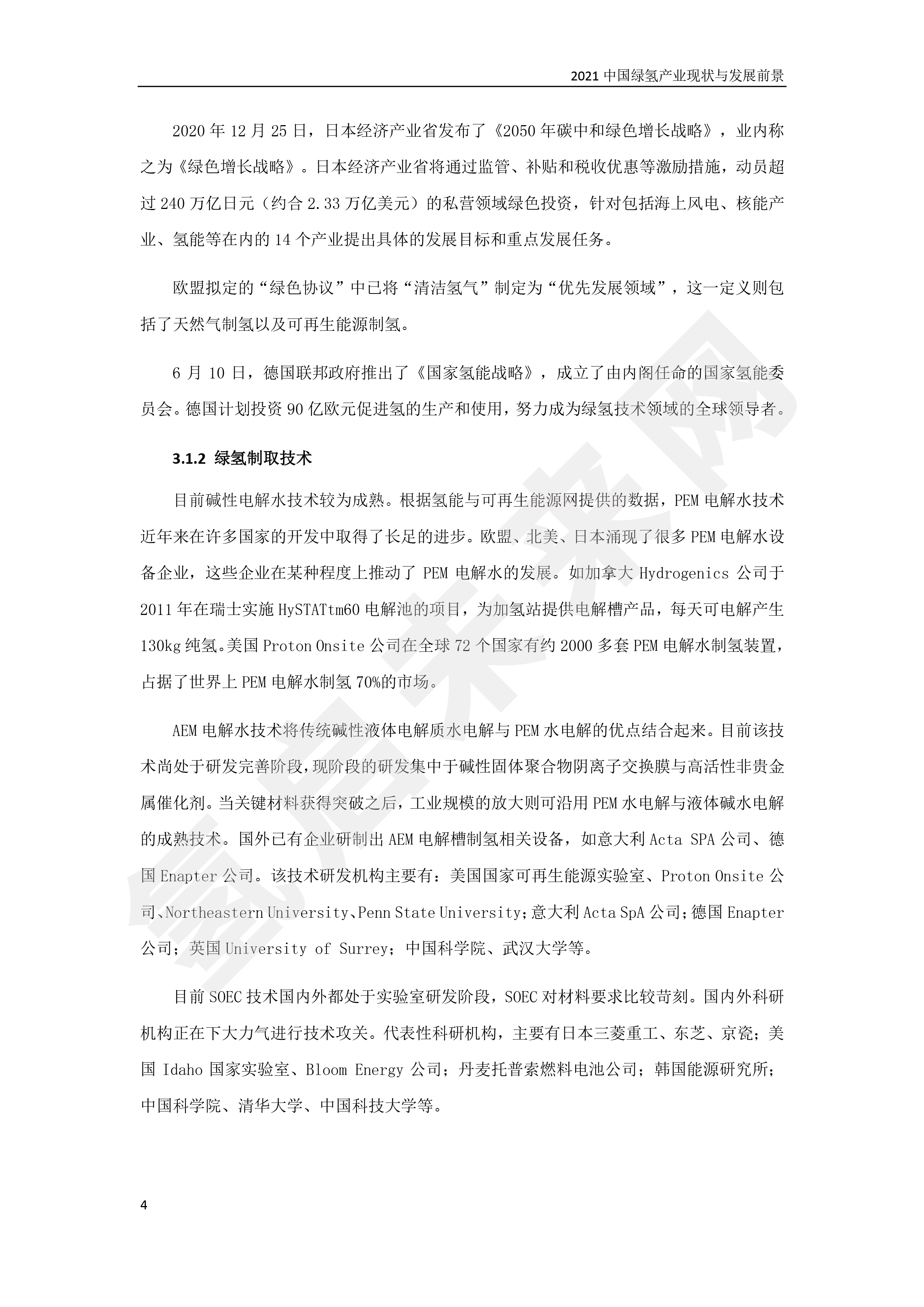 2021 中國綠氫產業現狀與發展前景 （簡版）